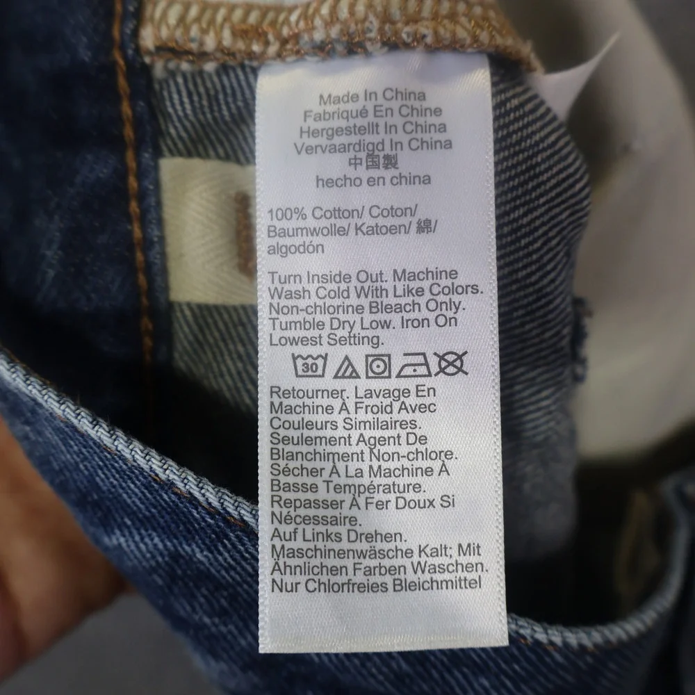 Madewell The Brynn Long Short Blue Denim Raw Hem Button Fly Shorts Womens 26
